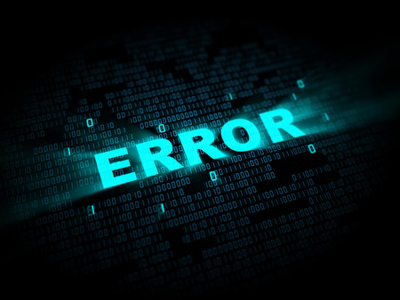 abstract 3d illustration of binary data and error messageの写真素材