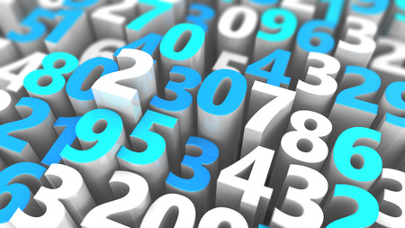 abstract 3d illustration of random numbers background