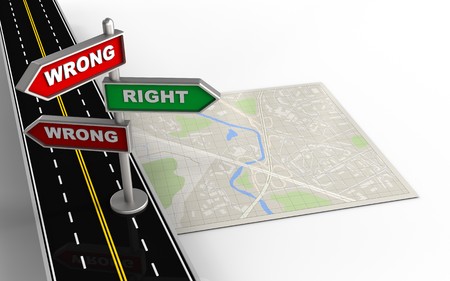 3d illustration of bright map with direction index andの写真素材