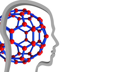 3d illustration of molecular structure over white background withの写真素材