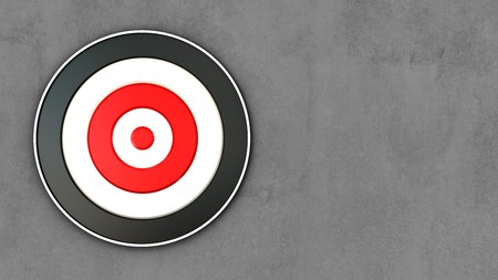 3d illustration of target over concrete background