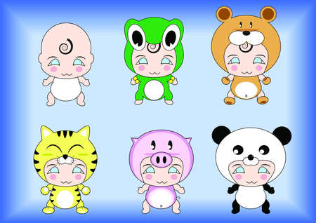 Cute Baby Animalのイラスト素材