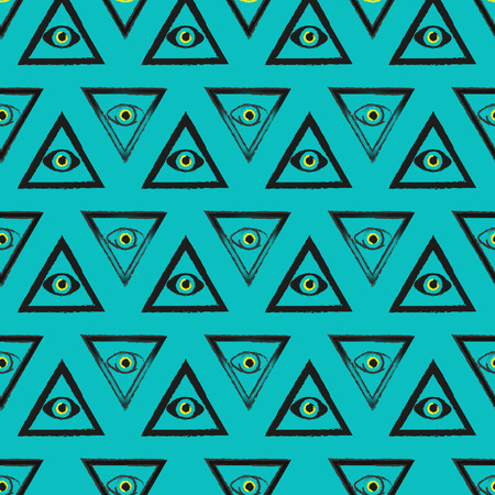 The seamless pattern of Masonic symbolsのイラスト素材
