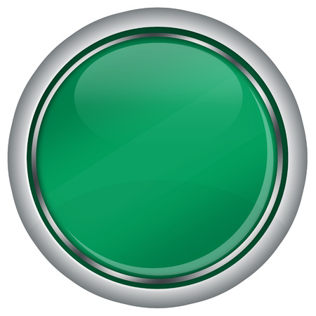 empty green web button with border and glass design on white backgroundの写真素材