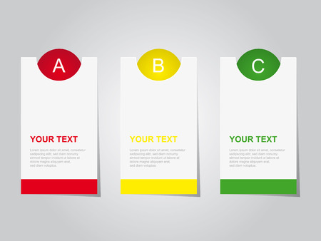 website infographic with flat paper design charts, copy spaceのイラスト素材