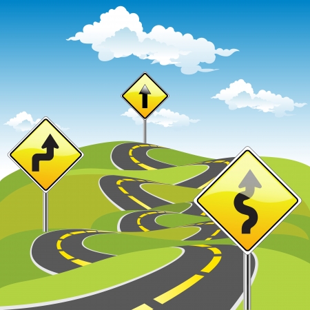 Road Sign Ways  Business Conceptのイラスト素材