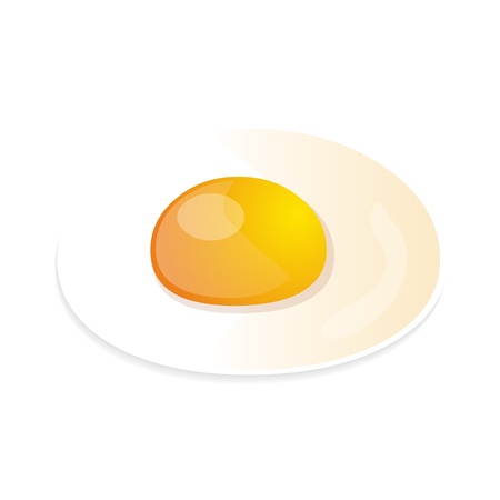 Fried egg isolated on white backgroundのイラスト素材