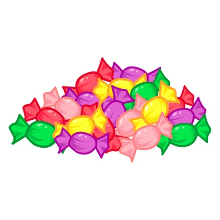 group colorful candies Isolated  on white backgroundのイラスト素材