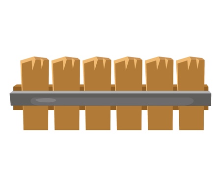 wooden fence vector illustration art on white backgroundのイラスト素材