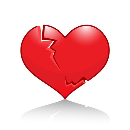 broken heart isolated on white backgroundのイラスト素材
