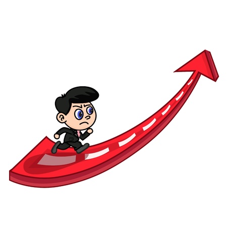 business man running to success Isolate on White Backgroundのイラスト素材
