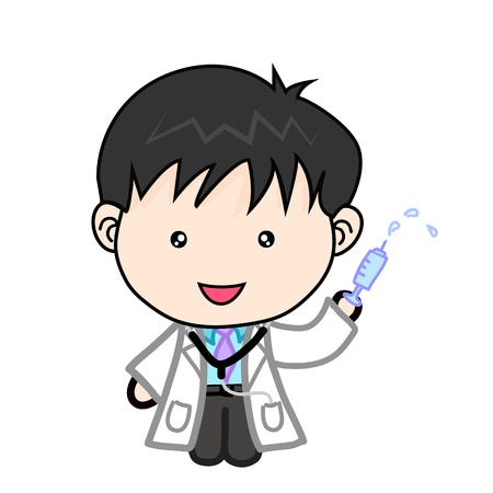 cute doctor cartoon Vector Illustrationのイラスト素材