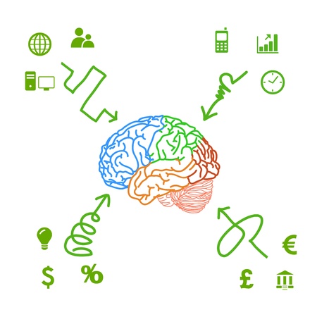 Excellent ideas brain Isolate on White Backgroundのイラスト素材