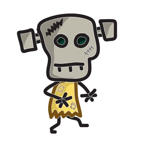 cute cartoon Zombie Monster Designのイラスト素材