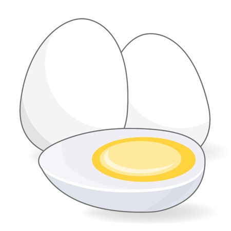 boiled eggs isolated on white backgroundのイラスト素材