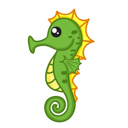 cute Seahorse isolated illustration on white backgroundのイラスト素材