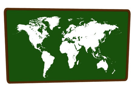 World Map on blackboard isolated illustrationのイラスト素材