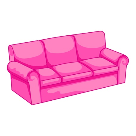 pink sofa isolated illustration on white backgroundのイラスト素材