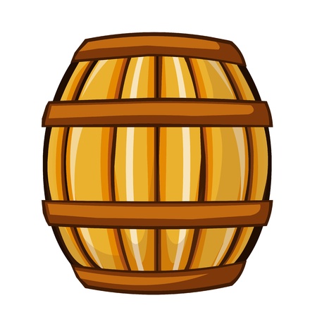 wooden barrel isolated illustration on white backgroundのイラスト素材