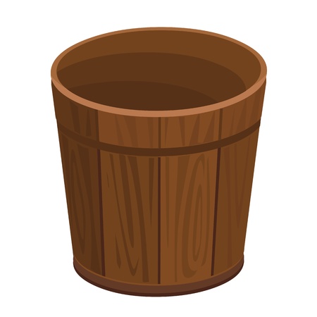 wooden barrel isolated illustration on white backgroundのイラスト素材