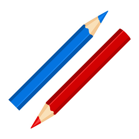 colored pencils isolated illustration on white backgroundのイラスト素材
