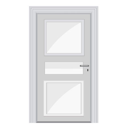 white door isolated illustration on white backgroundのイラスト素材