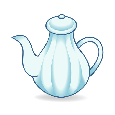 blue teakettle isolated illustration on white backgroundのイラスト素材