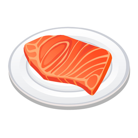 meat steak in dish isolated illustration on white backgroundのイラスト素材