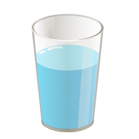 glass with water isolated illustration on white backgroundのイラスト素材