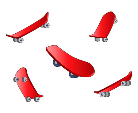 Skateboards set  isolated illustration on white backgroundのイラスト素材