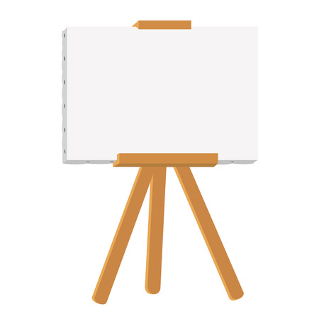 canvas painting on easel isolated illustrationのイラスト素材