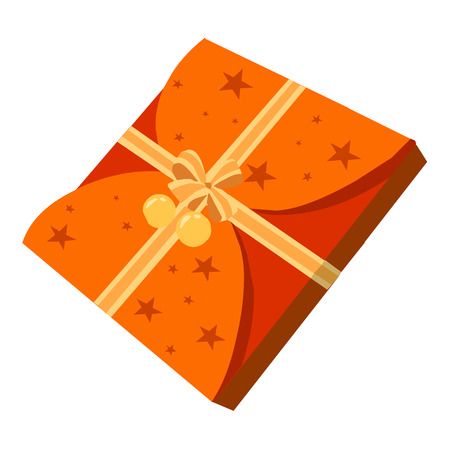 gift box isolated illustration on white backgroundのイラスト素材