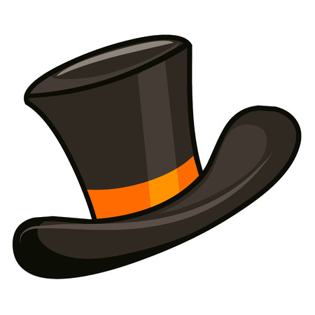 black hat isolated illustration on white backgroundのイラスト素材