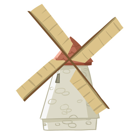 Windmill isolated illustration on white backgroundのイラスト素材
