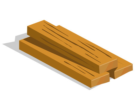 wood planks isolated illustration on white backgroundのイラスト素材