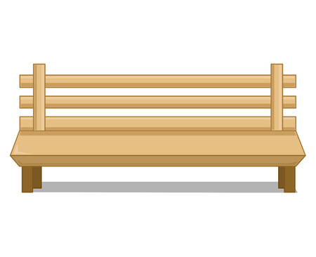 Wooden bench isolated illustration on white backgroundのイラスト素材