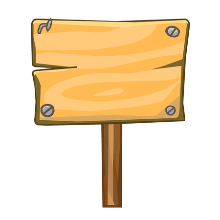 Wooden signs isolated illustration on white のイラスト素材