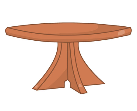 Wooden table isolated illustration on white のイラスト素材
