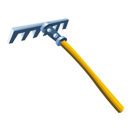 rake isolated illustration on white backgroundのイラスト素材