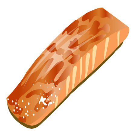 Fish steak of salmon isolated illustration on white backgroundのイラスト素材