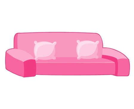 sofa and pillow isolated illustration on whiteのイラスト素材