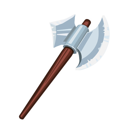 double sided axe isolated illustration on whiteのイラスト素材