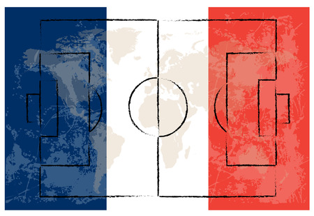 football court on France flag background vector illustrationのイラスト素材
