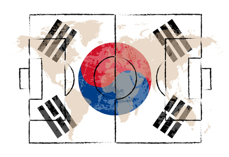 football court on South Korea flag background vector illustrationのイラスト素材