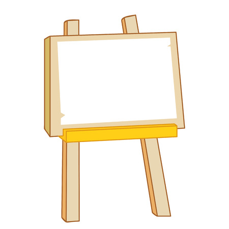 canvas painting on easel isolated illustrationのイラスト素材
