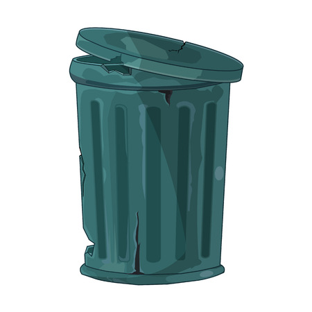 Trash Can isolated illustration on white backgroundのイラスト素材