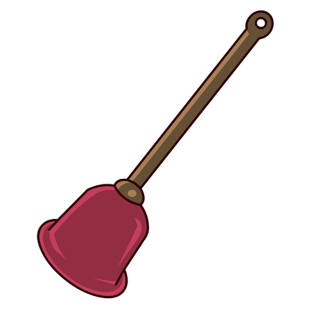 plunger isolated illustration on white backgroundのイラスト素材