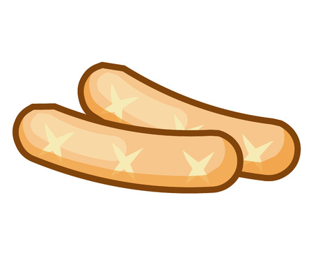 sausage isolated illustration on white backgroundのイラスト素材