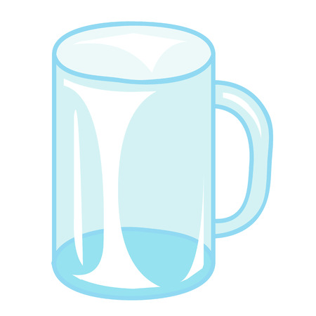 Empty glass cup isolated illustration on white backgroundのイラスト素材