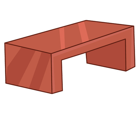 Wooden table isolated illustration on white backgroundのイラスト素材